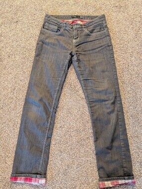 Women’s Prana Flannel Lined Skinny Jeans in Washed Gray